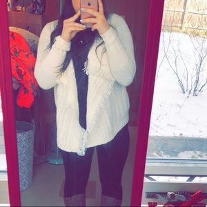 White sweater cardigan